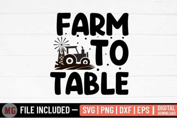 Farm to Table Farmhouse SVG for Graphic Crafts and Branding