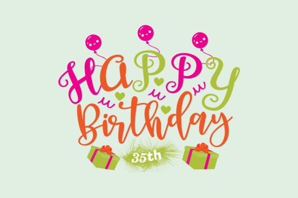 Happy Birthday 35th SVG for Graphics and Crafts