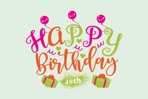 Happy Birthday 48th SVG for Crafts and Graphics