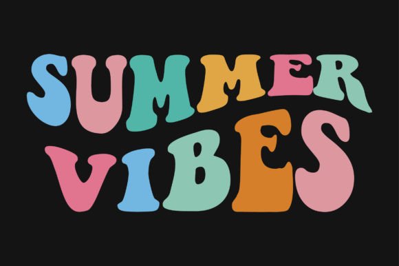 Summer Vibes Retro Wavy SVG T-shirt Graphics & Crafts